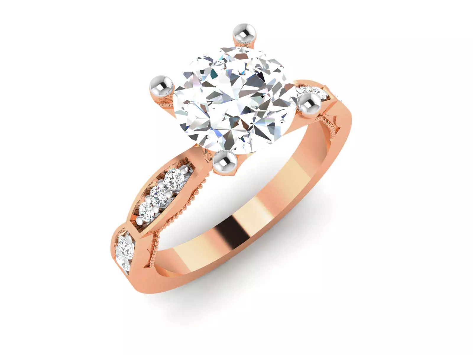 Women Solitaire Ring 3dm render details 3D print model_0