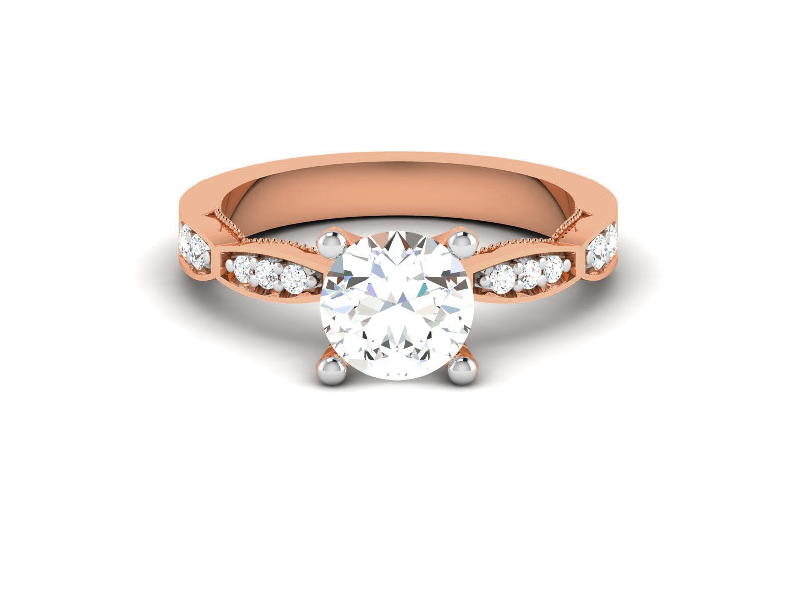 Women Solitaire Ring 3dm render details 3D print model_12