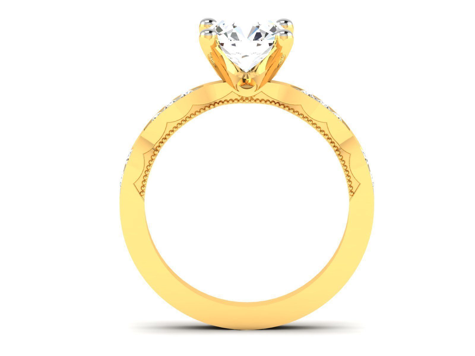 Women Solitaire Ring 3dm render details 3D print model_4