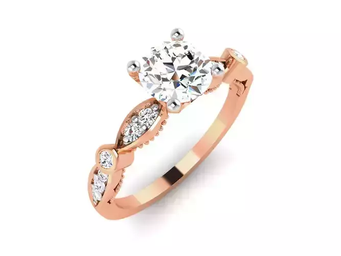 Women Solitaire Ring 3dm render details