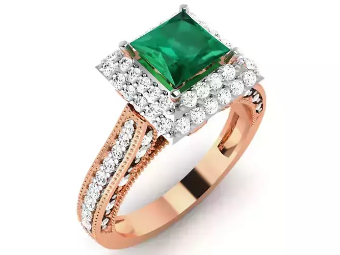 Women Solitaire Ring 3dm render details