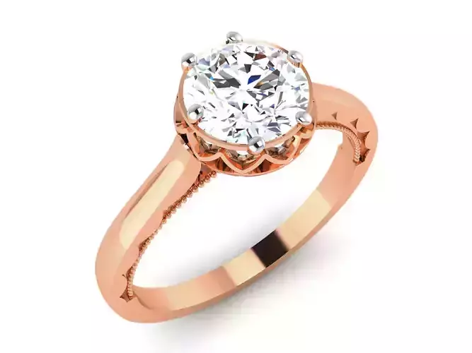 Women Solitaire Ring 3dm render details 3D print model