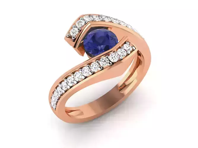 Women Solitaire Ring 3dm render details 3D print model