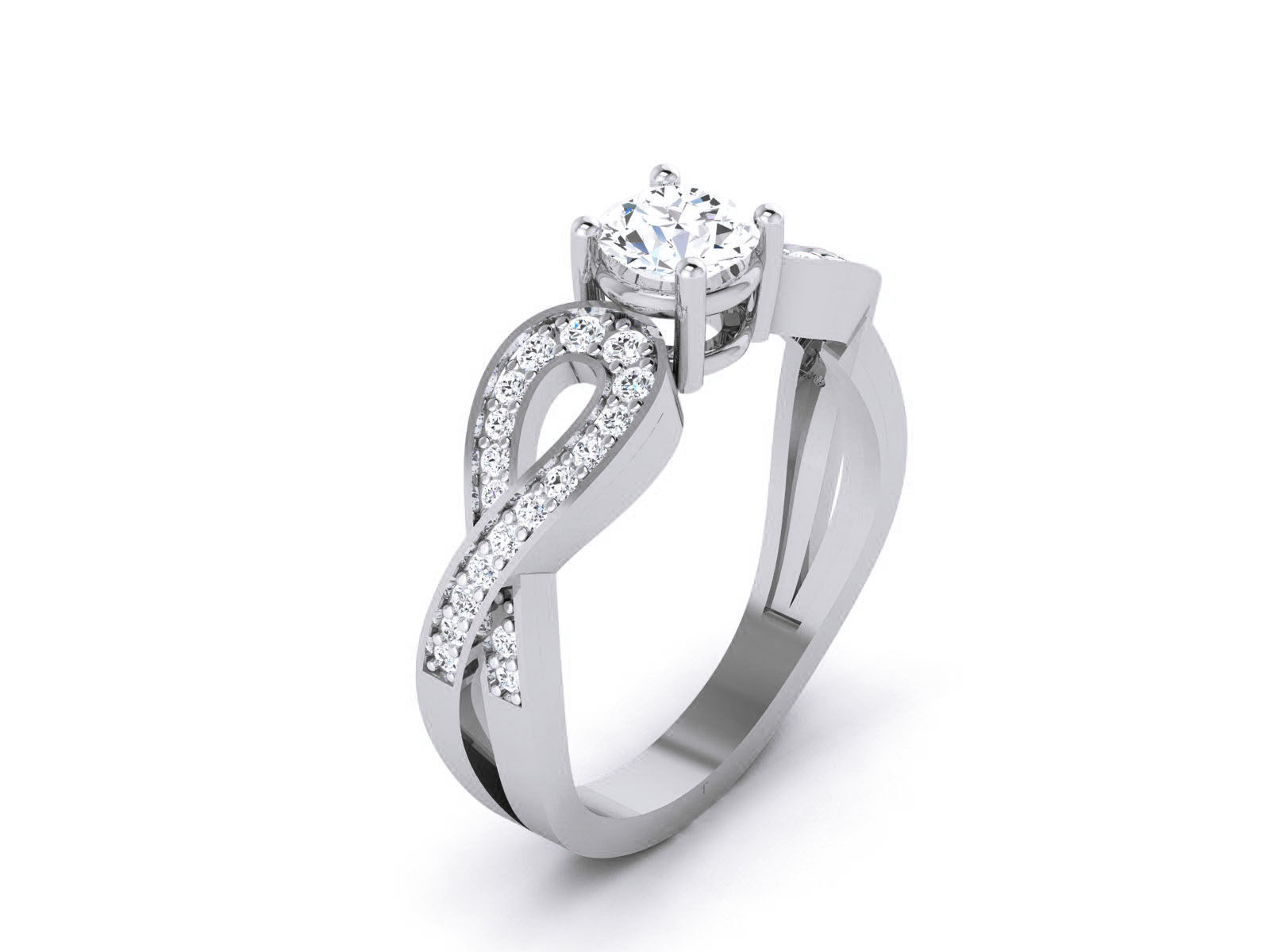 Women Solitaire Ring 3dm render details 3D print model_2