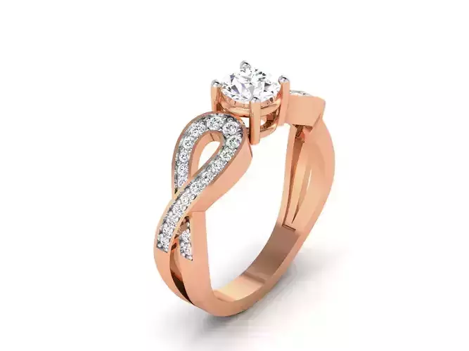 Women Solitaire Ring 3dm render details 3D print model