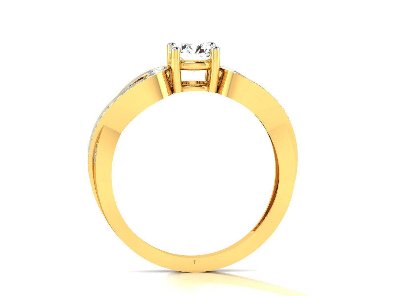 Women Solitaire Ring 3dm render details 3D print model_3