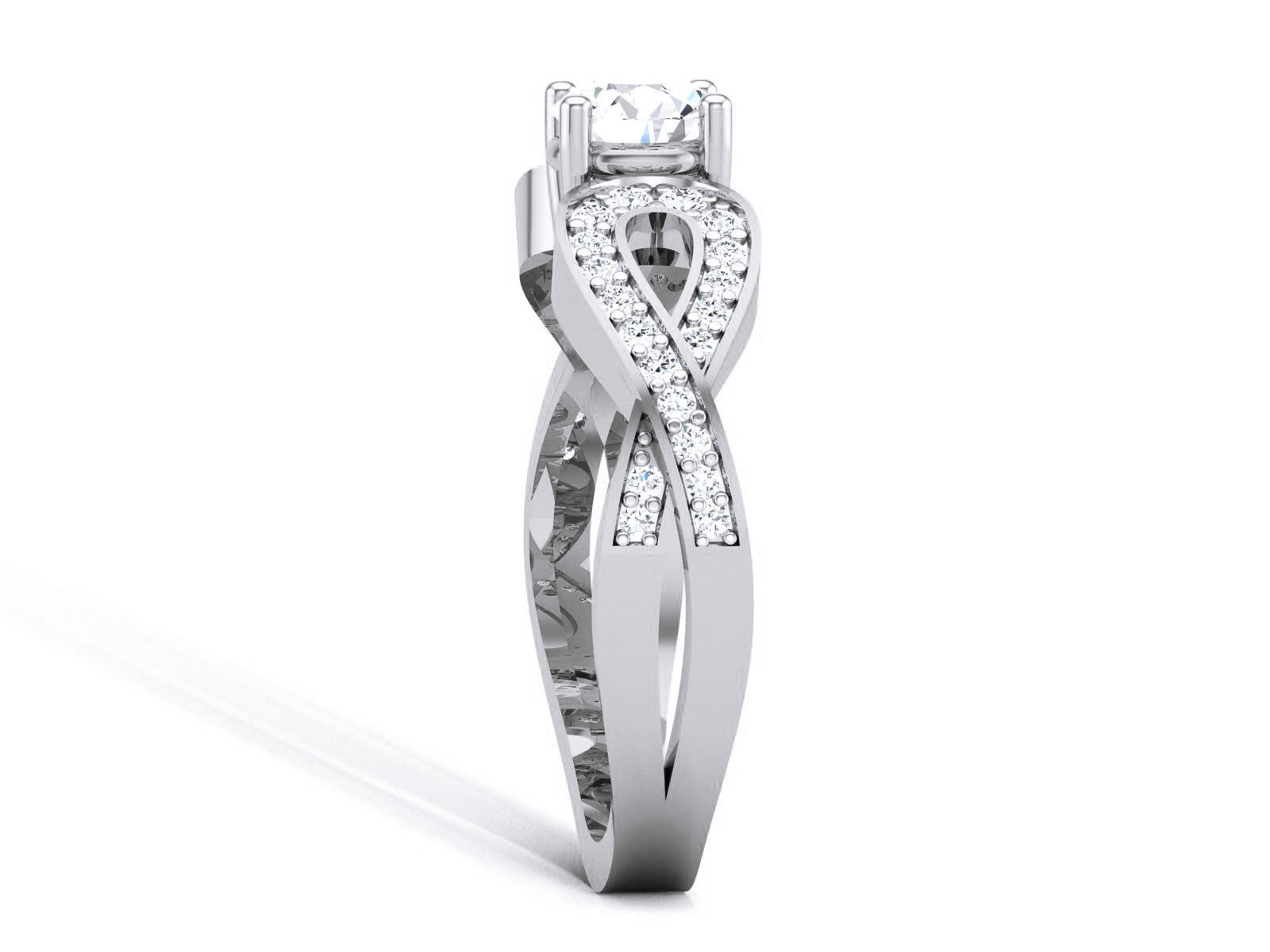 Women Solitaire Ring 3dm render details 3D print model_8