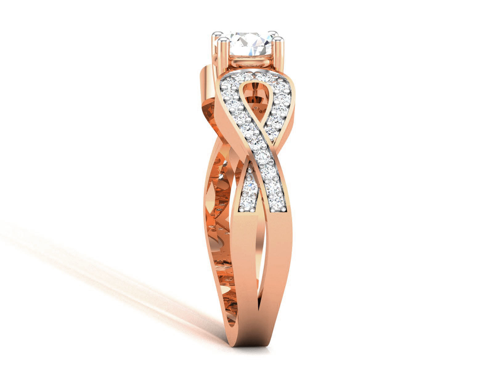 Women Solitaire Ring 3dm render details 3D print model_9