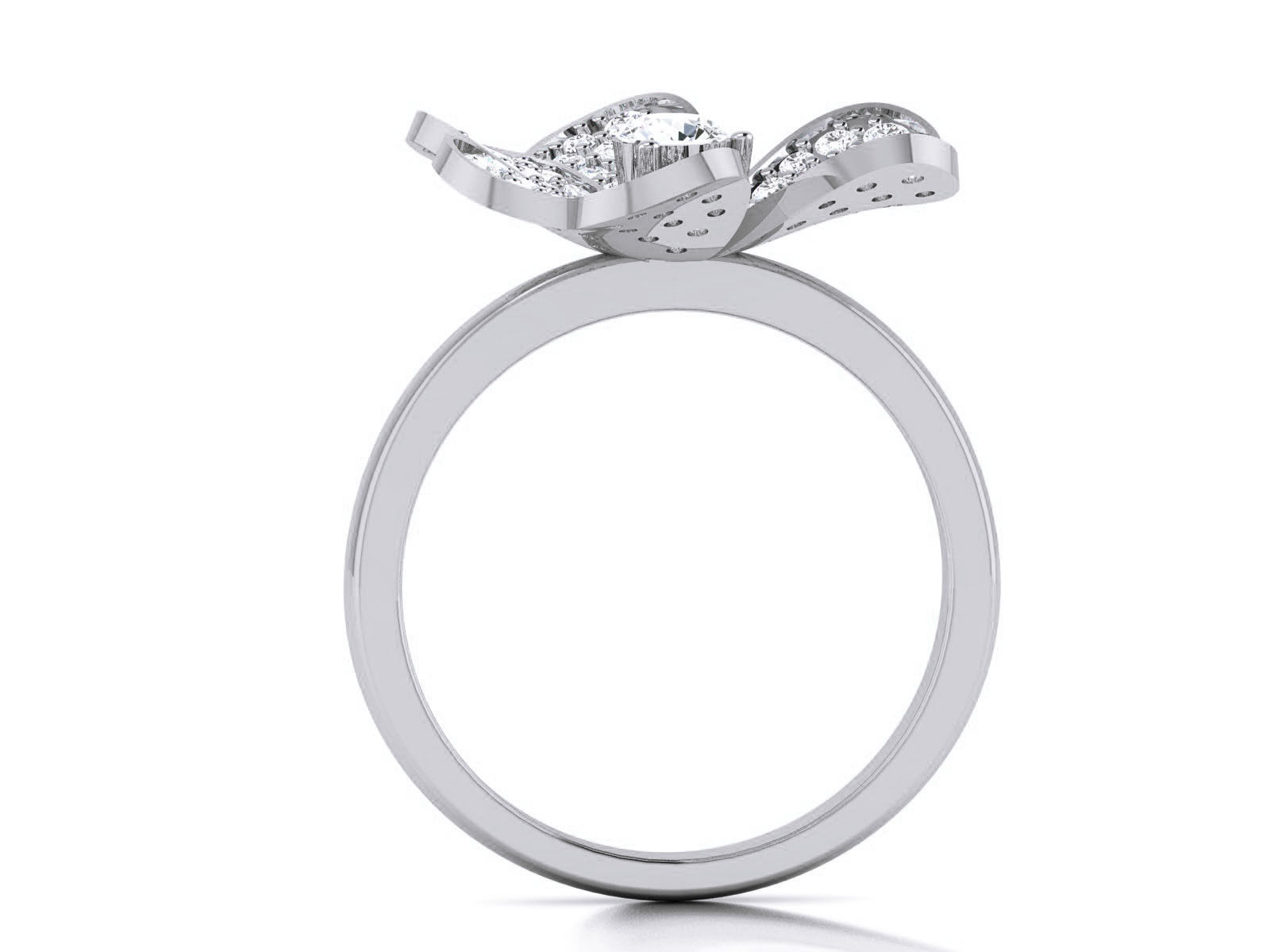 Women Solitaire Ring 3dm render details 3D print model_5