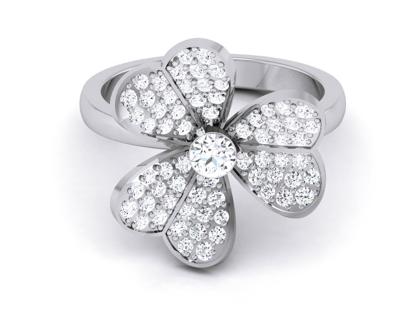 Women Solitaire Ring 3dm render details 3D print model_12