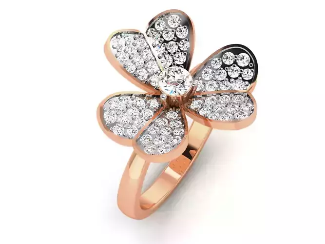 Women Solitaire Ring 3dm render details