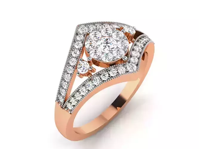 Women Diamond Ring 3dm render details
