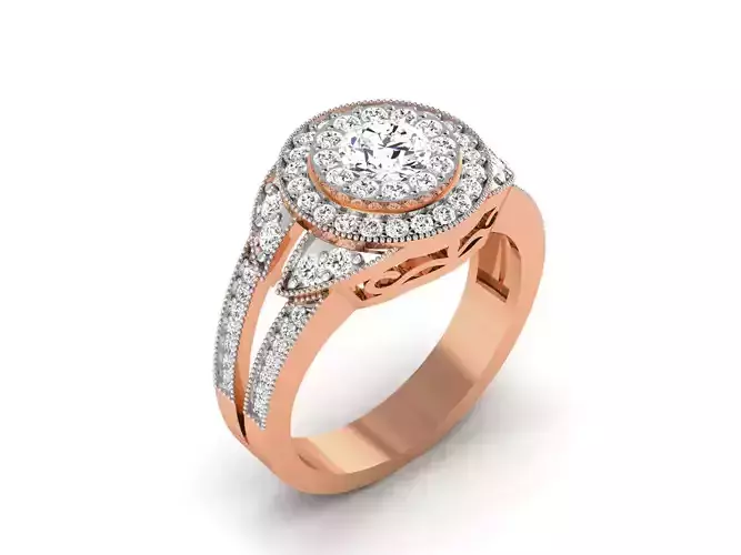 Women Solitaire Ring 3dm render details