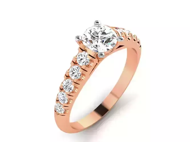 Women Solitaire Ring 3dm render details