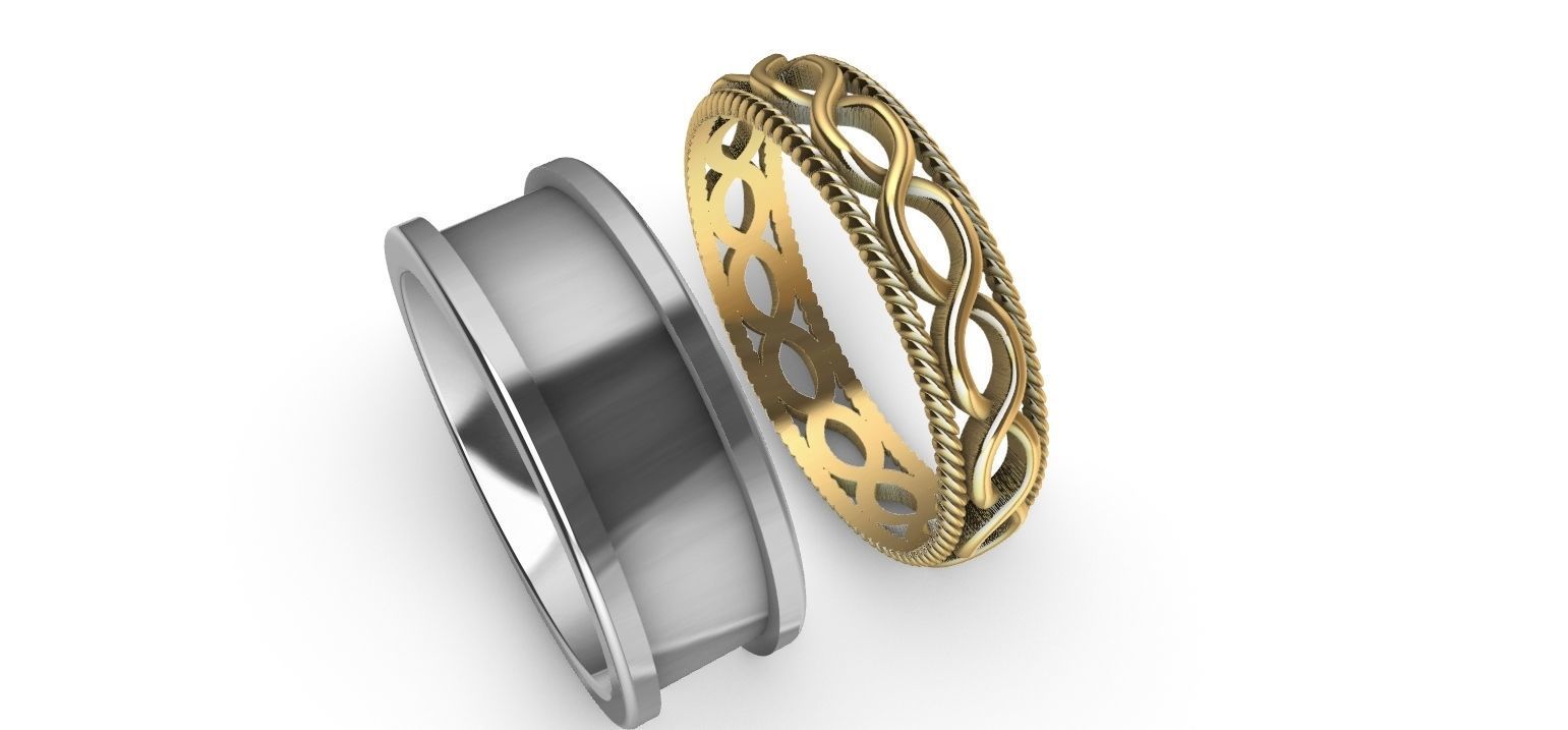 Celtic Braid Saturn Ring 3D print model_1