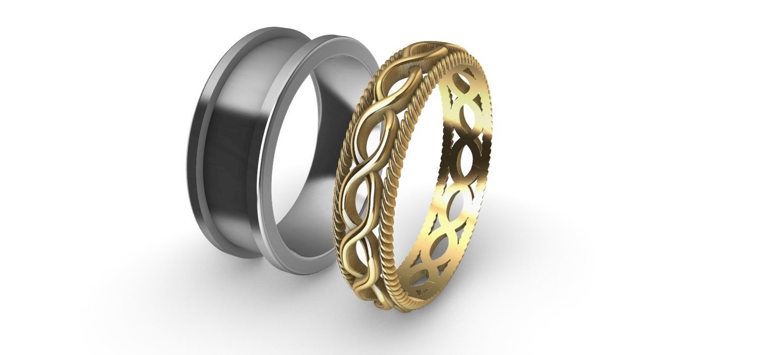 Celtic Braid Saturn Ring 3D print model_3