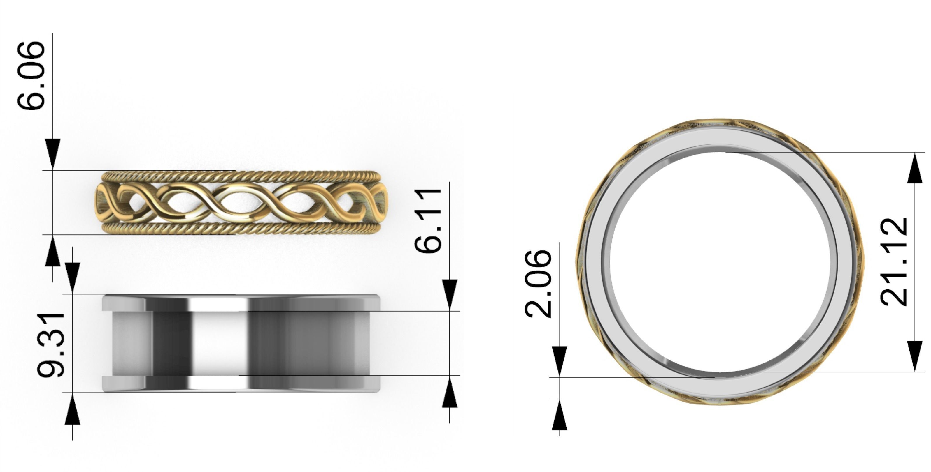 Celtic Braid Saturn Ring 3D print model_9