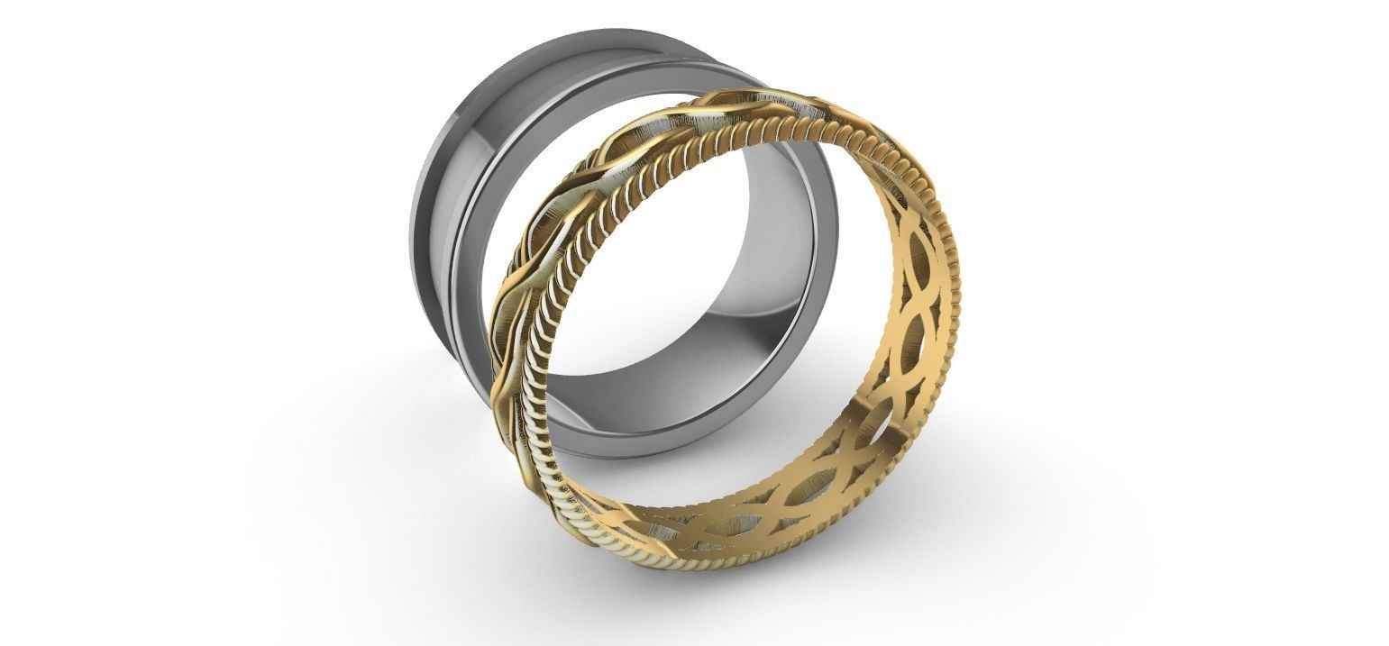 Celtic Braid Saturn Ring 3D print model_4