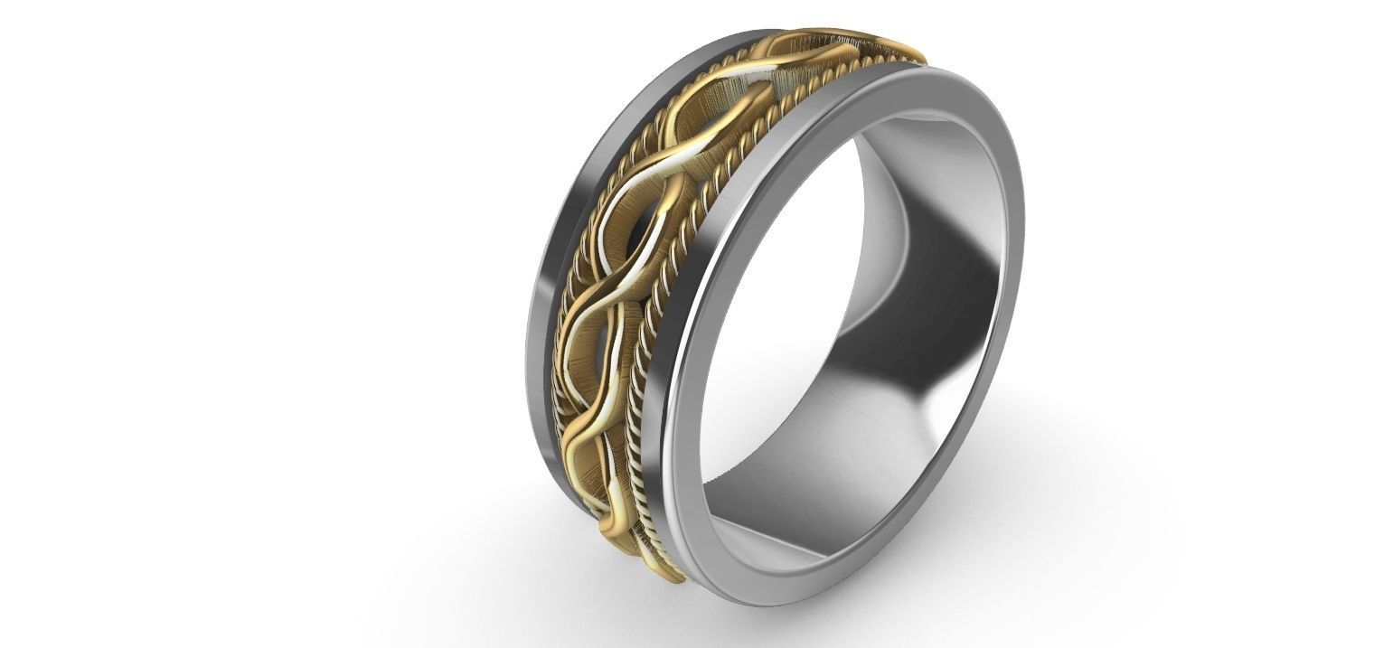 Celtic Braid Saturn Ring 3D print model_7