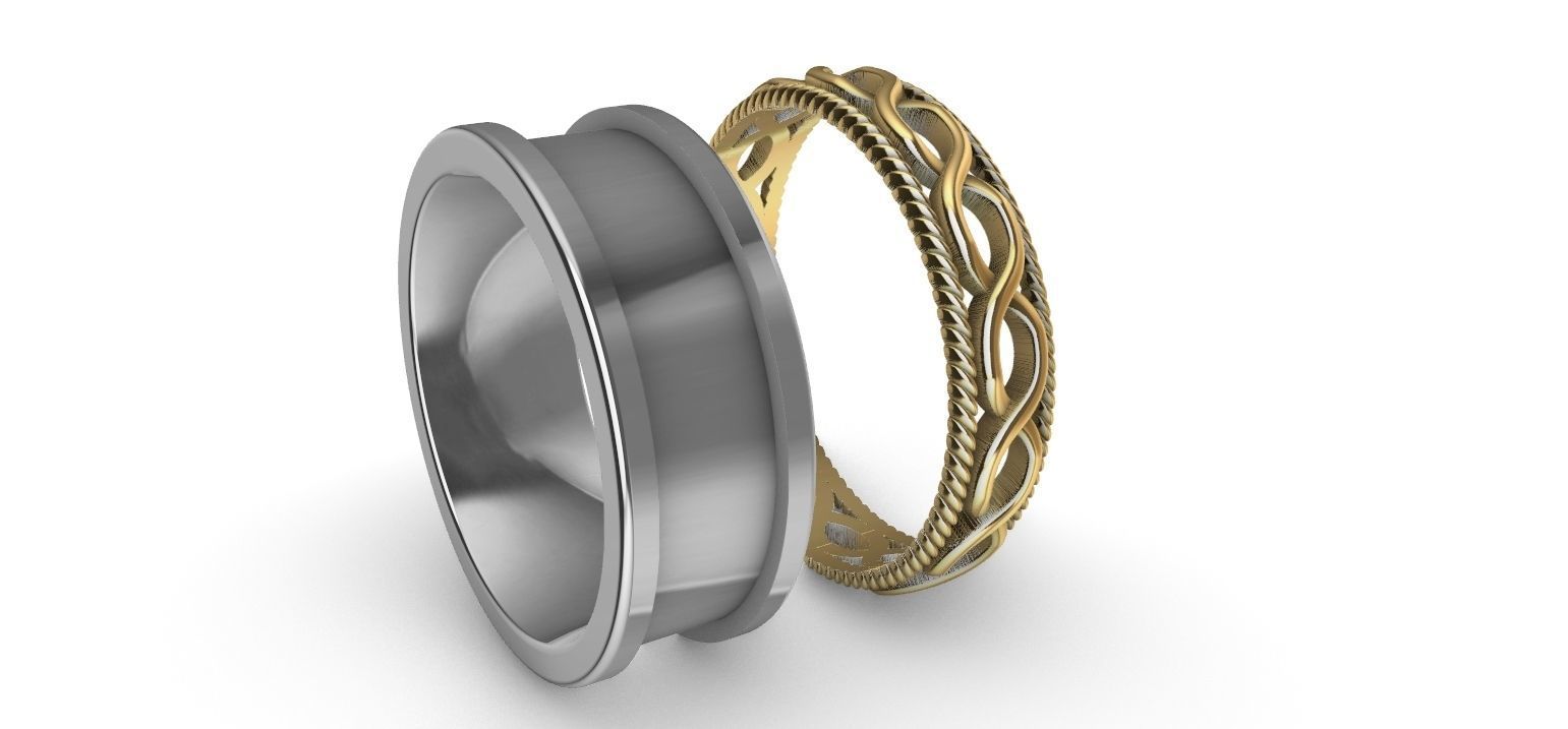 Celtic Braid Saturn Ring 3D print model_2