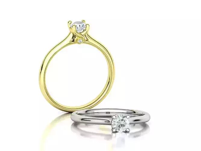 Lily 4 prong Solitaire Engagement Ring 30 pointer dimond stone 3D print model