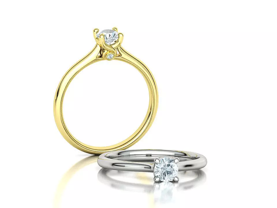 Lily 4 prong Solitaire Engagement Ring 30 pointer dimond stone 3D print model_0
