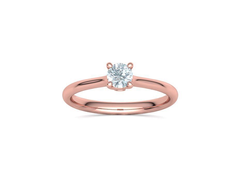 Lily 4 prong Solitaire Engagement Ring 30 pointer dimond stone 3D print model_7