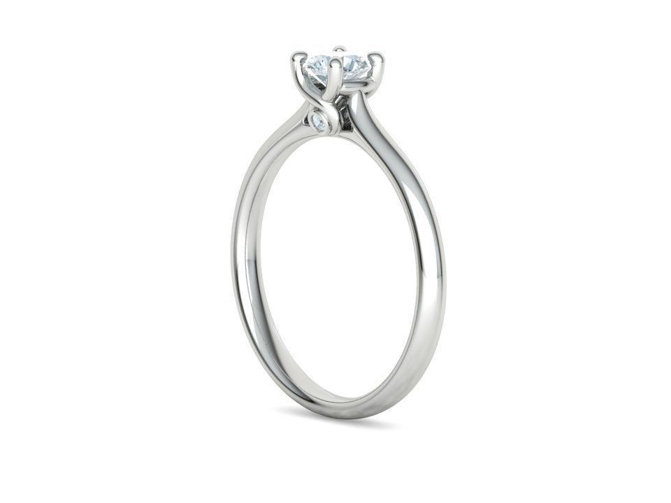 Lily 4 prong Solitaire Engagement Ring 30 pointer dimond stone 3D print model_27