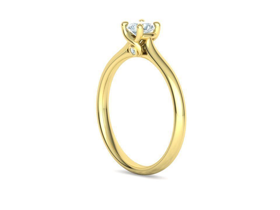 Lily 4 prong Solitaire Engagement Ring 30 pointer dimond stone 3D print model_26