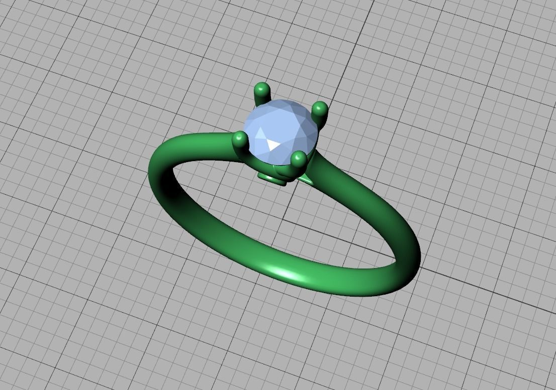 Lily 4 prong Solitaire Engagement Ring 30 pointer dimond stone 3D print model_39