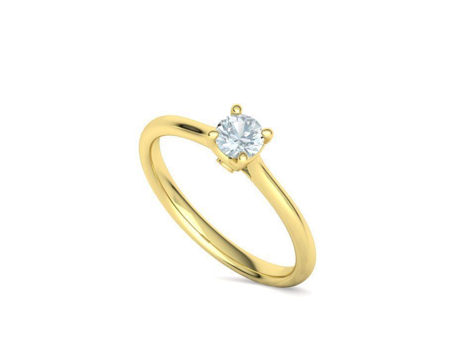 Lily 4 prong Solitaire Engagement Ring 30 pointer dimond stone 3D print model_32