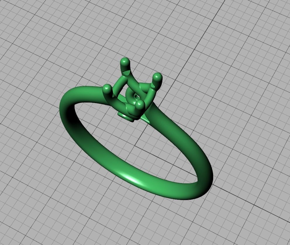 Lily 4 prong Solitaire Engagement Ring 30 pointer dimond stone 3D print model_42