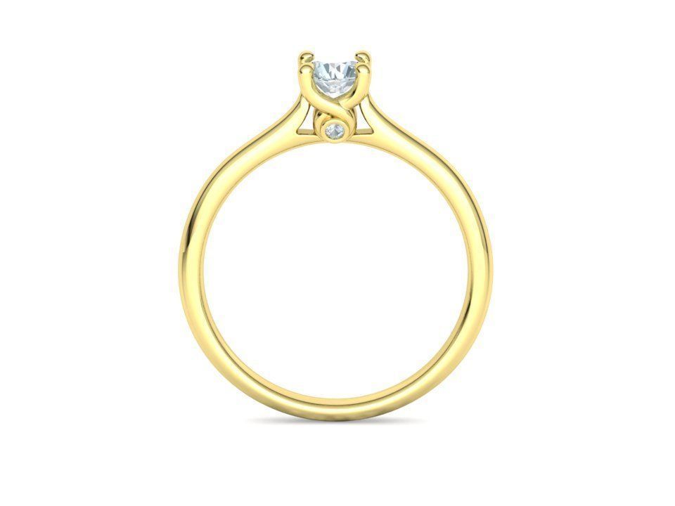 Lily 4 prong Solitaire Engagement Ring 30 pointer dimond stone 3D print model_23