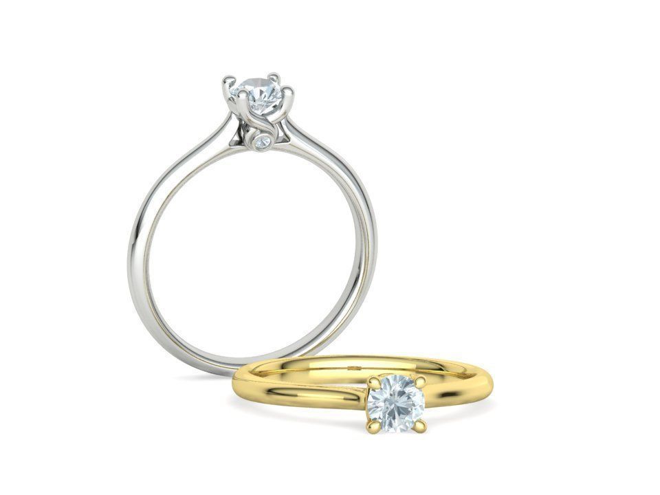 Lily 4 prong Solitaire Engagement Ring 30 pointer dimond stone 3D print model_34