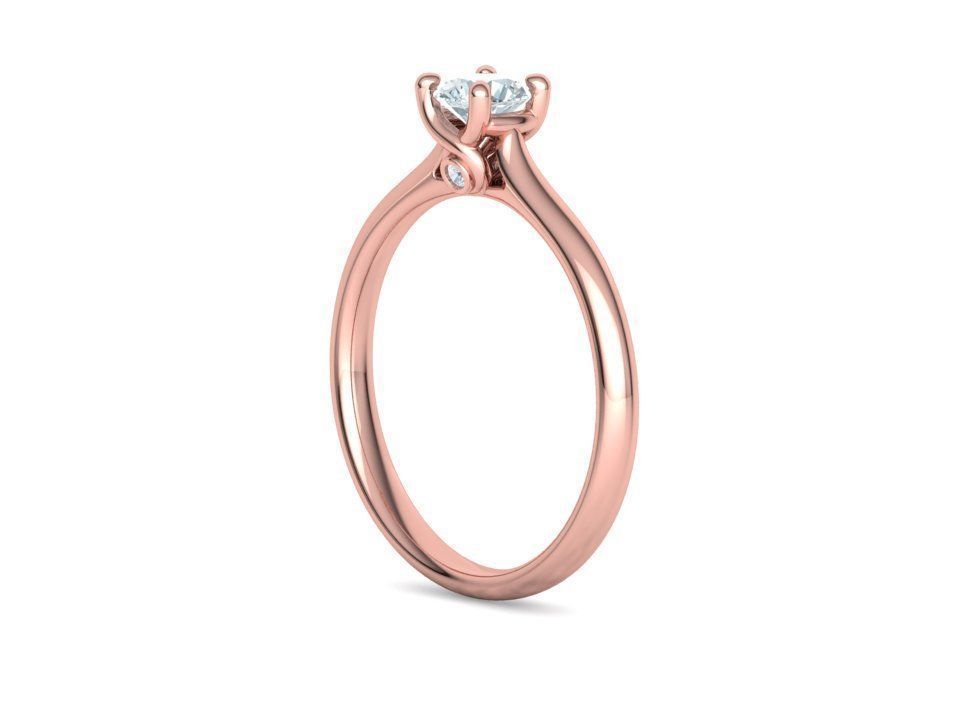 Lily 4 prong Solitaire Engagement Ring 30 pointer dimond stone 3D print model_25