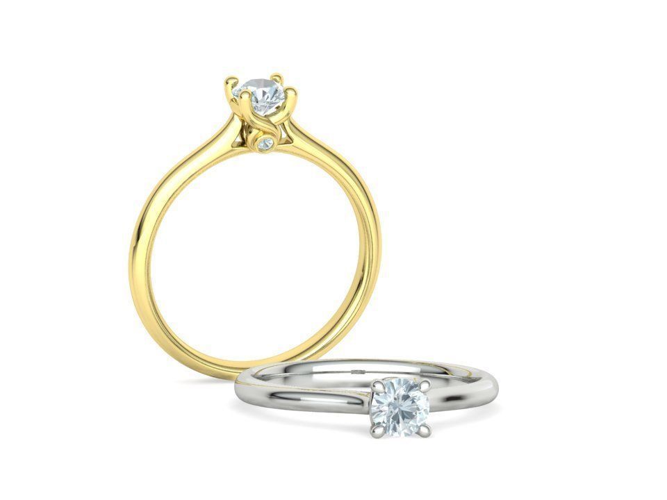 Lily 4 prong Solitaire Engagement Ring 30 pointer dimond stone 3D print model_35