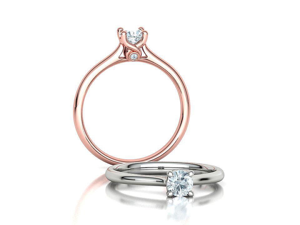 Lily 4 prong Solitaire Engagement Ring 30 pointer dimond stone 3D print model_2