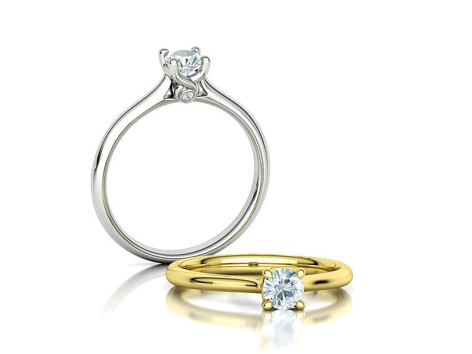 Lily 4 prong Solitaire Engagement Ring 30 pointer dimond stone 3D print model_1