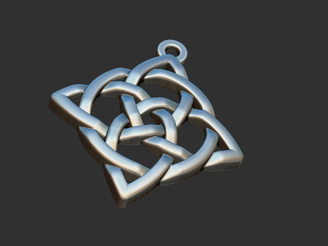 Celtic Medieval Knot Pendant 3D print model_13