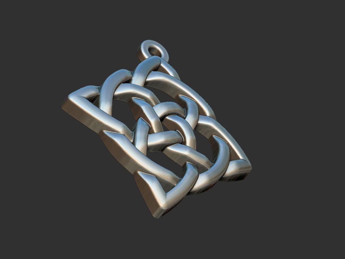 Celtic Medieval Knot Pendant 3D print model_16