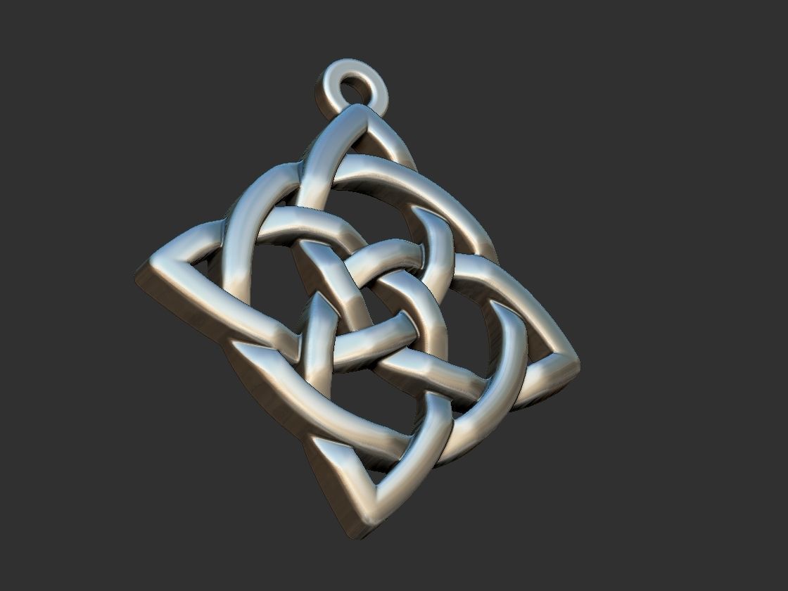Celtic Medieval Knot Pendant 3D print model_14