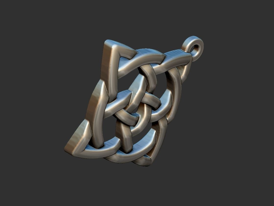 Celtic Medieval Knot Pendant 3D print model_19