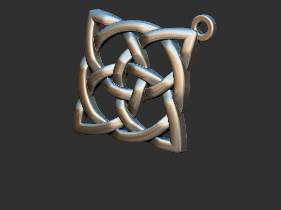 Celtic Medieval Knot Pendant 3D print model_18