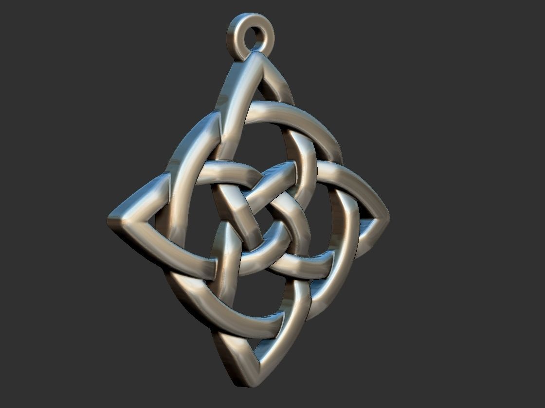 Celtic Medieval Knot Pendant 3D print model_1