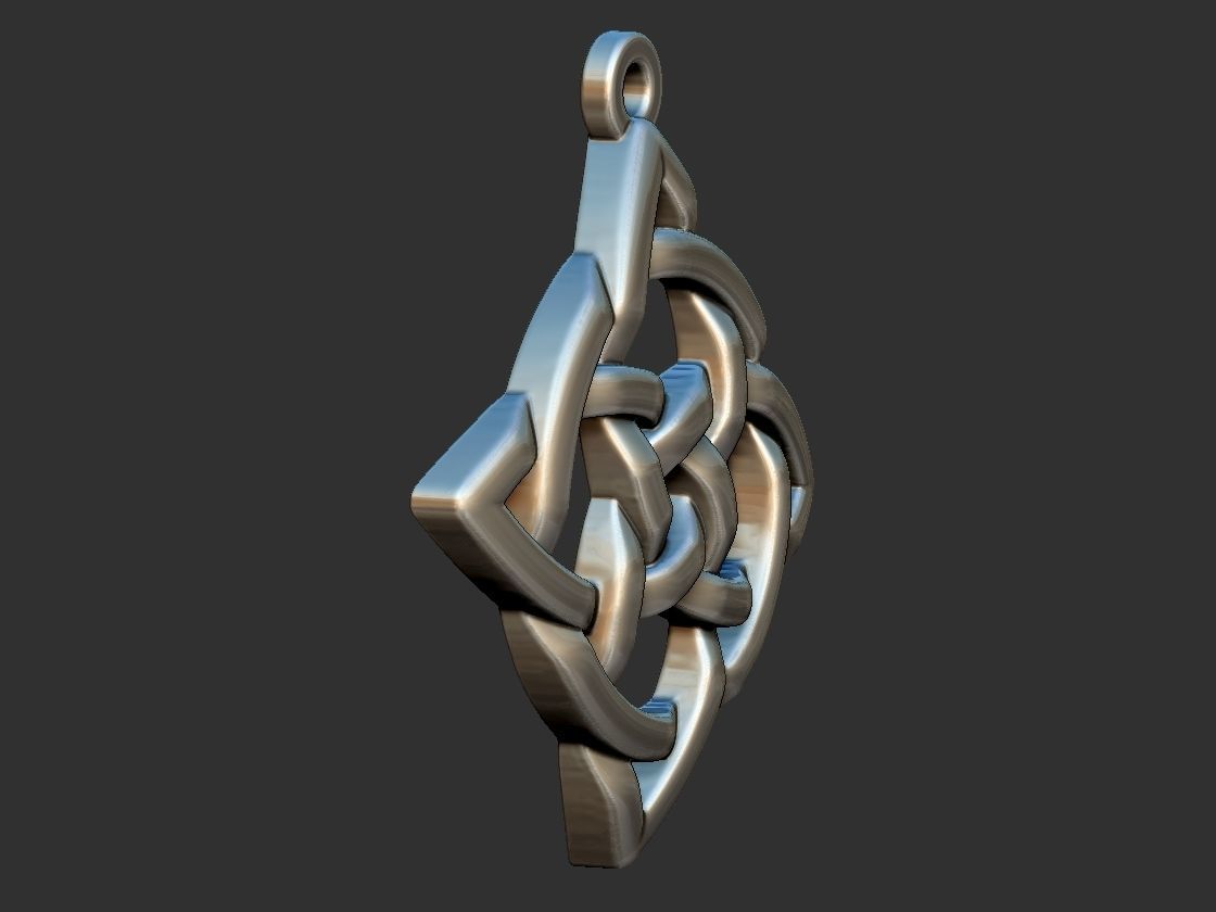 Celtic Medieval Knot Pendant 3D print model_2