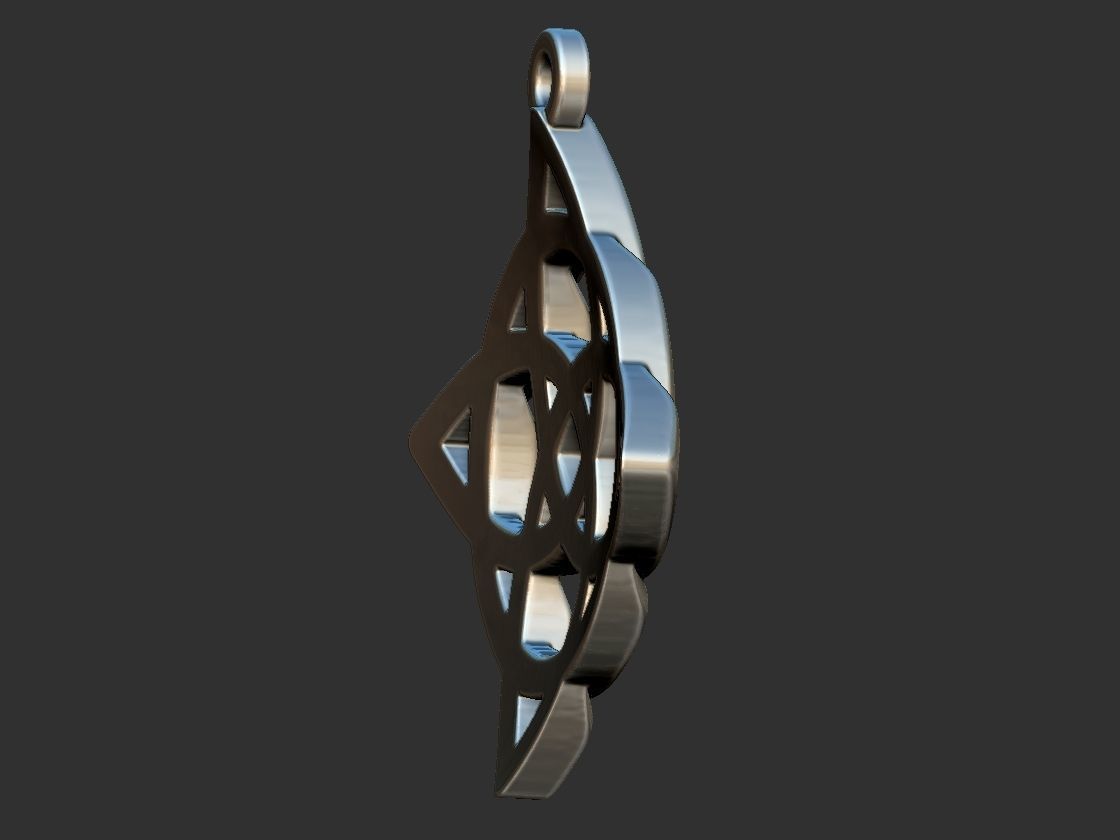 Celtic Medieval Knot Pendant 3D print model_4