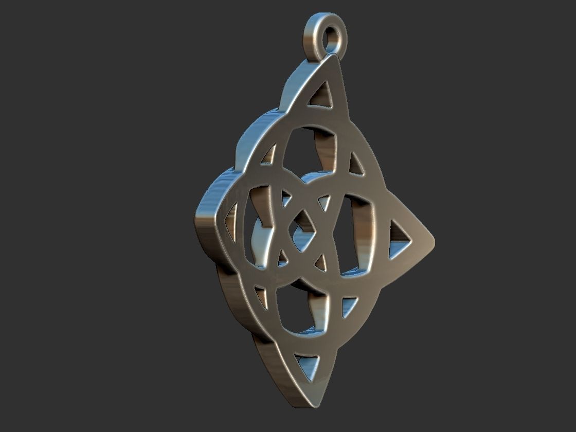 Celtic Medieval Knot Pendant 3D print model_8