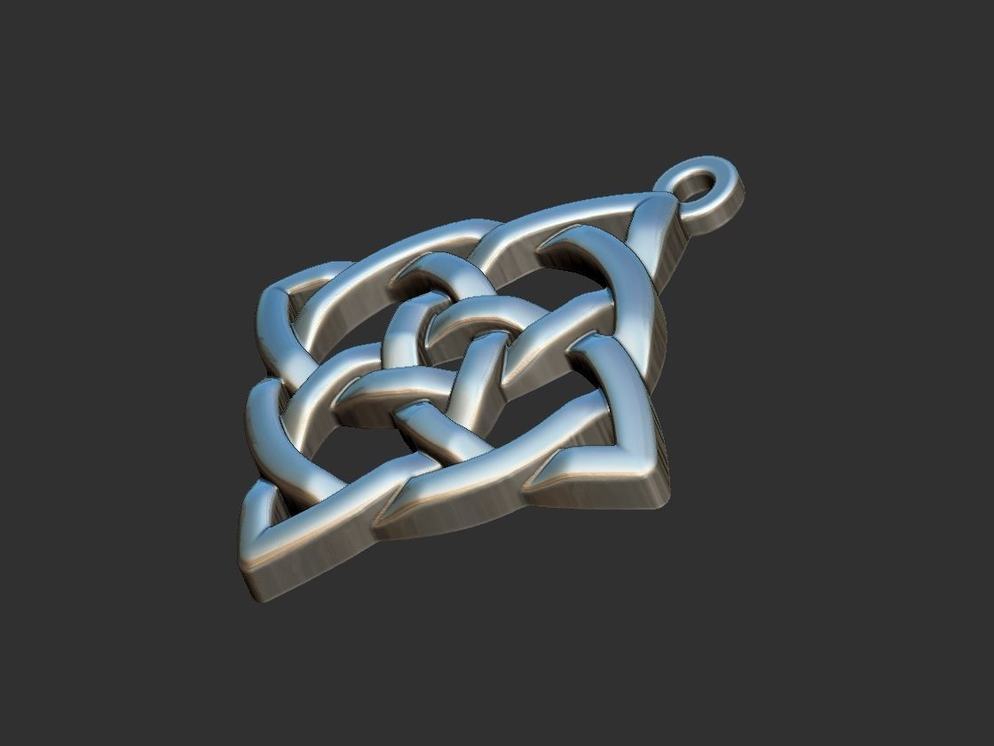 Celtic Medieval Knot Pendant 3D print model_17