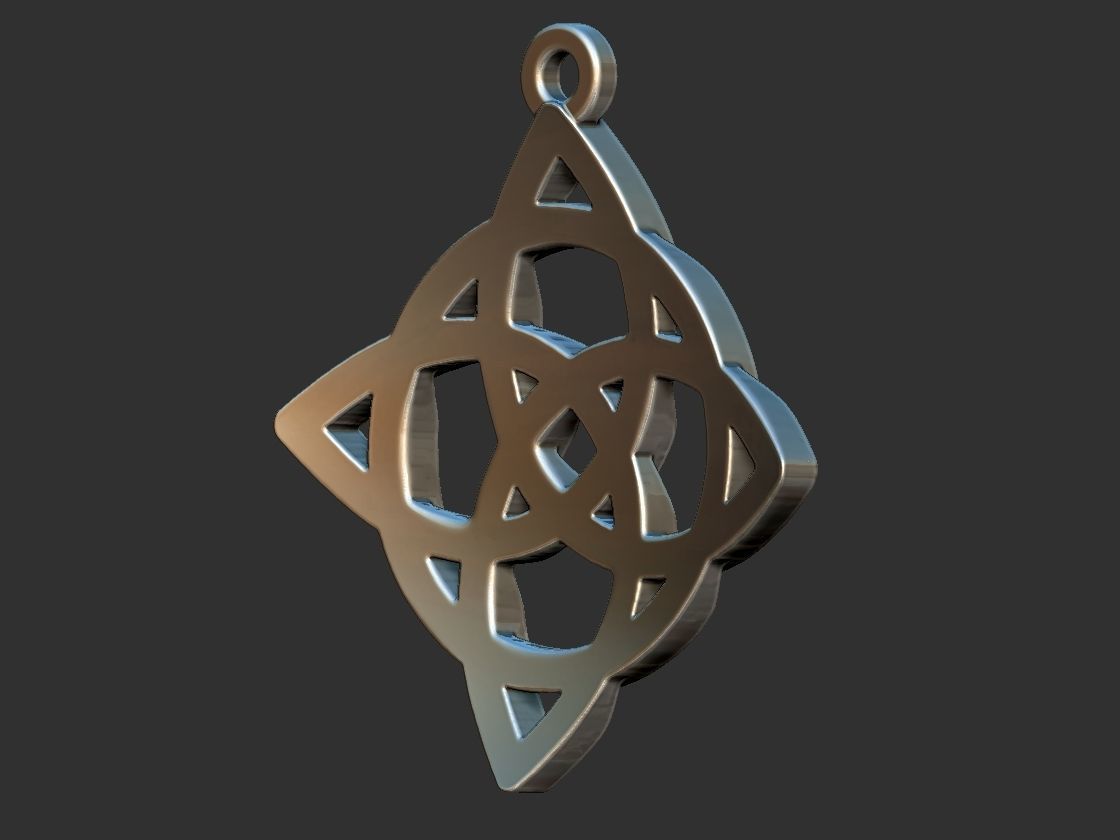 Celtic Medieval Knot Pendant 3D print model_5
