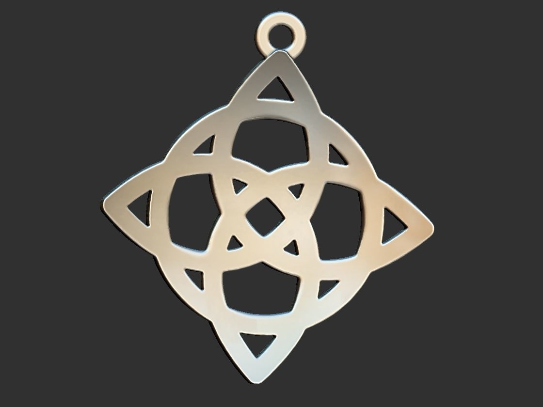 Celtic Medieval Knot Pendant 3D print model_7